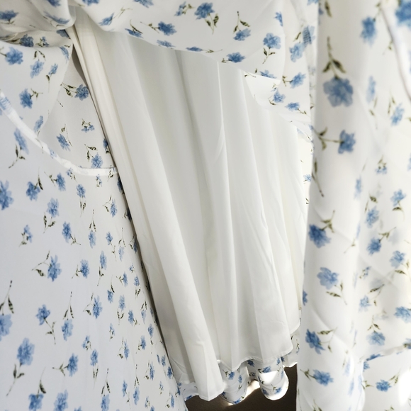 Sister Jane perennial tiered floral bow prairie style maxi dress Sz Mediun - Picture 13 of 15